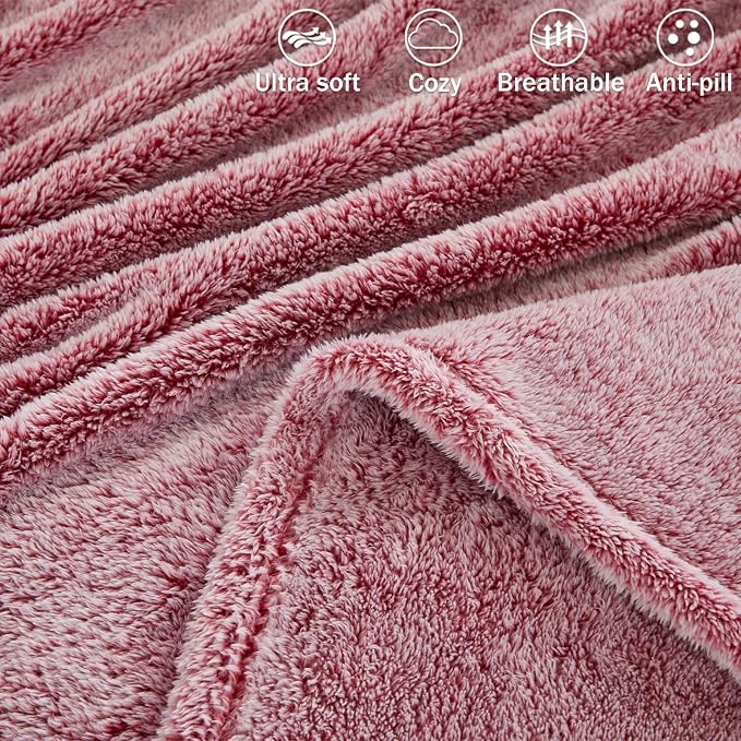 Exclusivo Mezcla Plush Fuzzy Fleece Throw Blanket Extra Large, Super Soft - Image 2