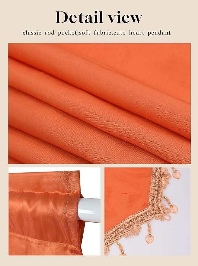 Molaxhome Swag Curtain 51 inch Length Rod Pocket Scalloped Curtain Valance - Image 8