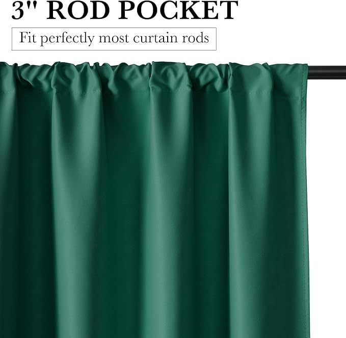 RYB HOME 100% Blackout Bathroom Curtains Over Sink 30 inches Long, Heat & UV - Image 3