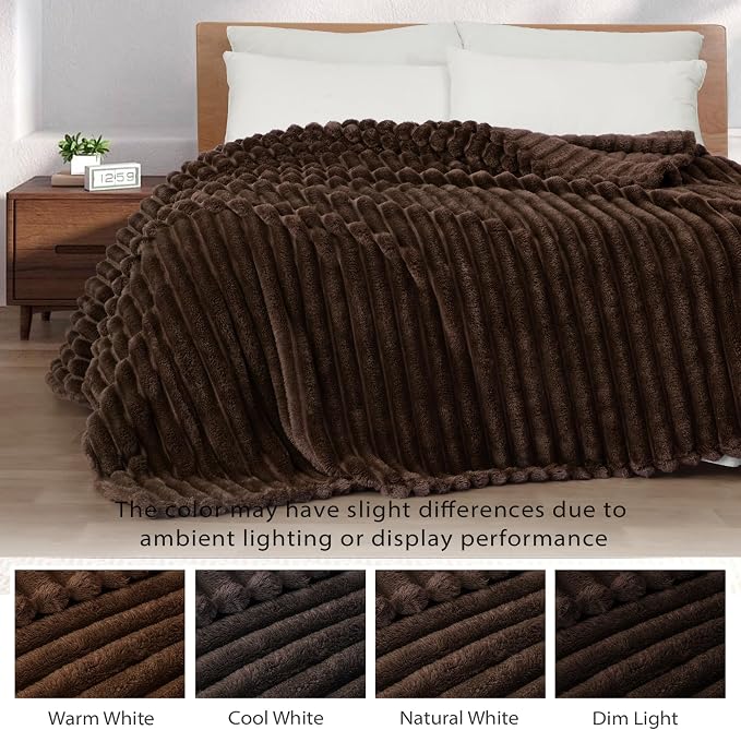 Exclusivo Mezcla Striped Twin Size Fleece Blanket - Image 3