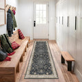 Black 2x7 Long Runner Rugs for Entryway, Throw Runners for Kitchen Hallway by HazoHaus