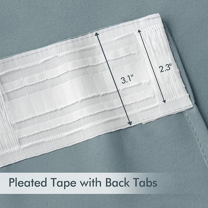 MIULEE Slate Blue Back Tab Blackout Curtains 84 Inch Length 2 Panels Set - Image 4