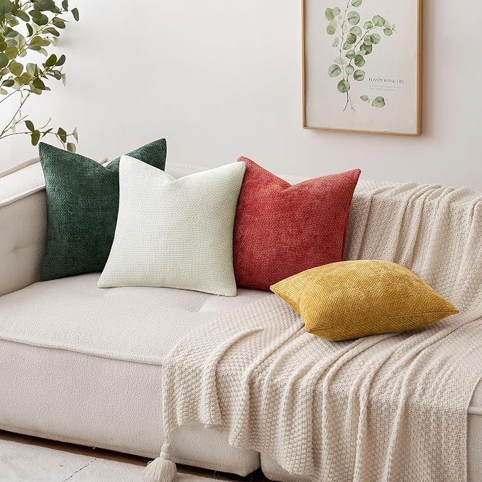 MIULEE Pack of 2 Couch Throw Pillow Covers 20x20 Inch Neutral Pure White Modern - Image 3