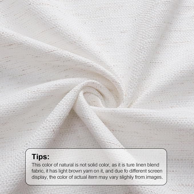 OWENIE Bob Valance Curtains 18 Inch Length 1 Piece, Faux Linen Slub Solid - Image 3