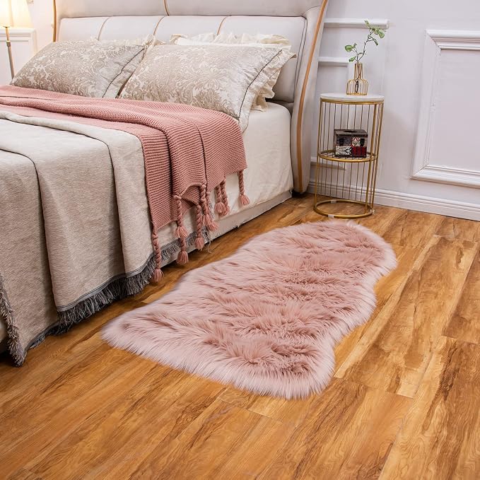 EasyJoy Ultra Soft Fluffy Shaggy Area Rug Faux Fur Rug Chair Cover Seat Pad - Image 3