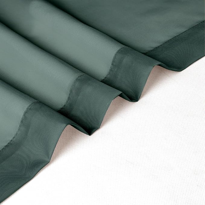 Chyhomenyc Hunter Green Sheer Curtains 63 Inch Length 2 Panels, Rod Pocket - Image 8