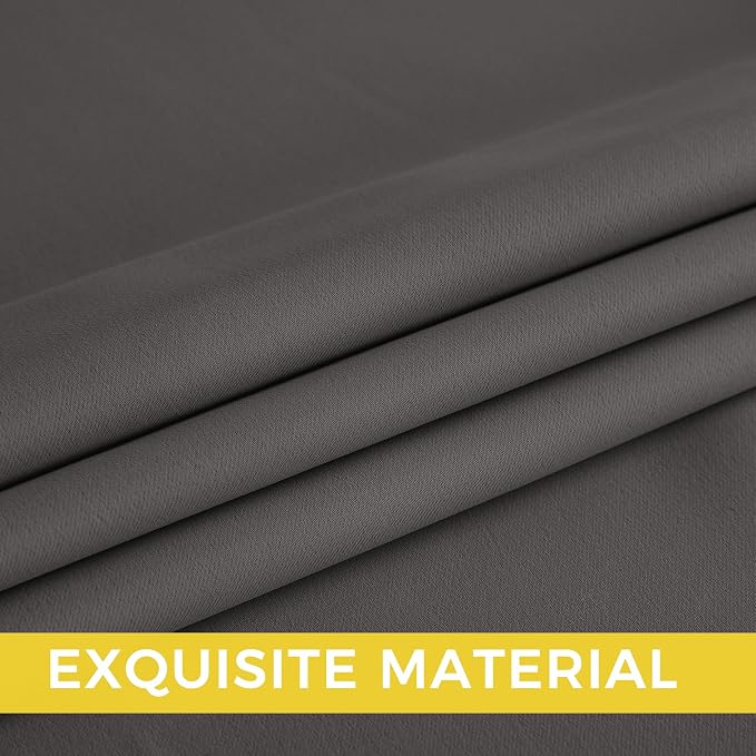 NICETOWN Room Darkening Draperies Curtains Panels, 2 Panels Grey W52 x L84 - Image 5
