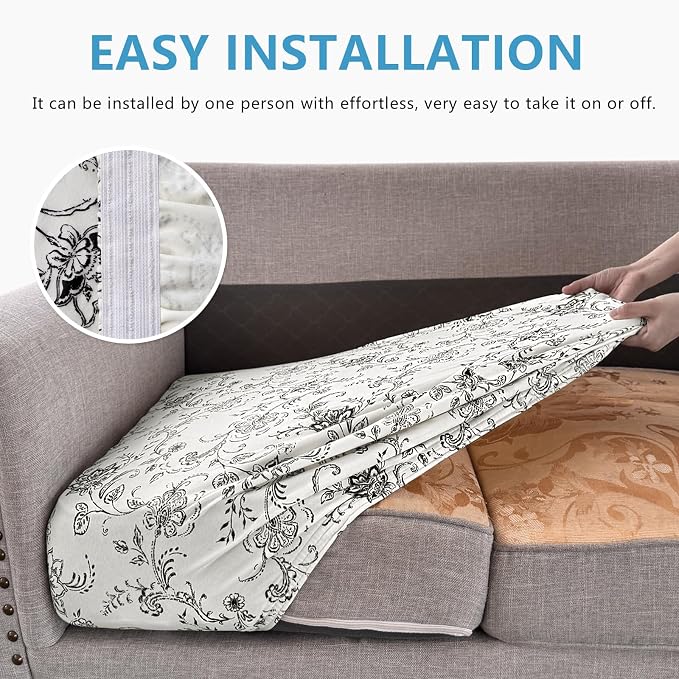 Leather Look Couch Cushion Covers Sofa Seat Slipcovers Sets Couches Furniture - Image 6