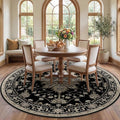 Area Rugs 7ft Washable Non-Slip, Floral Vintage Distress Print Pattern by RELEANY
