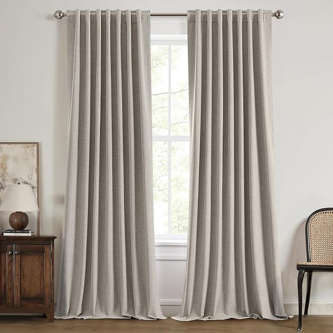 MIULEE 100% Blackout Linen Curtains by MIULEE