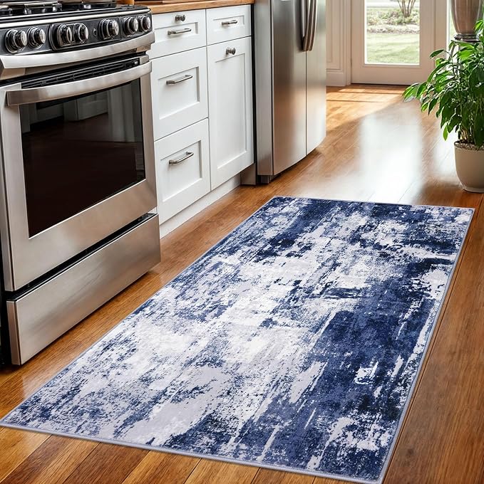 KOZYFLY Modern Abstract 3x5 Area Rug Washable Bedroom Rug Throw Entry Mat - Image 2