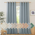 NICETOWN Flax Semi Sheer Stone Blue Linen Curtains by NICETOWN