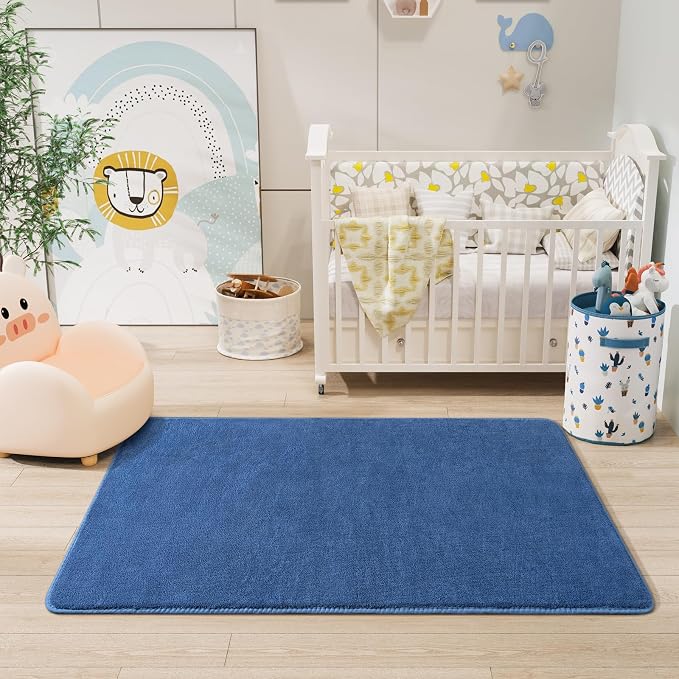 Amearea Modern Washable Runner Rugs, 2x4 Feet Blue Bedroom Runner, Small Area - Image 6