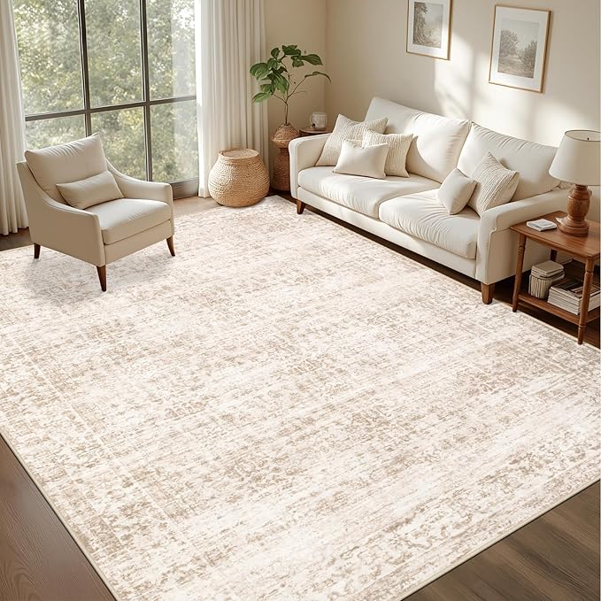 8x10 Area Rugs for Living Room: Washable Rug Soft Vintage Boho Carpet Indoor - Image 3