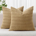 MIULEE Pack of 2 Corduroy Decorative Throw Pillow Covers 24x24 Inch Soft Boho by MIULEE