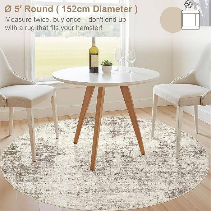 UERMEI 5ft Round Area Rug Living Room Rugs - Image 3