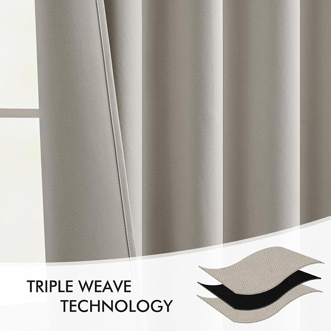 MIULEE Natural Back Tab Blackout Curtains 90 Inches Long 2 Panels Set - Image 7