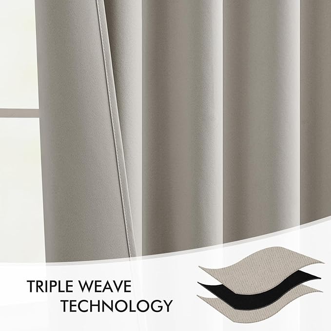 MIULEE Natural Back Tab Blackout Curtains 84 Inch Length 2 Panels Set - Image 7