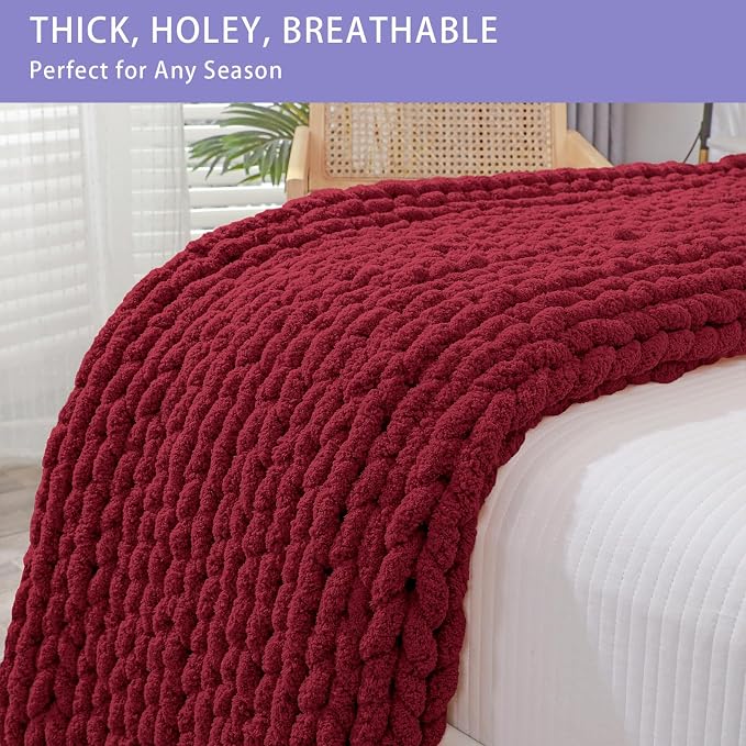 Bigacogo Chunky Knit Throw Blanket - Image 4
