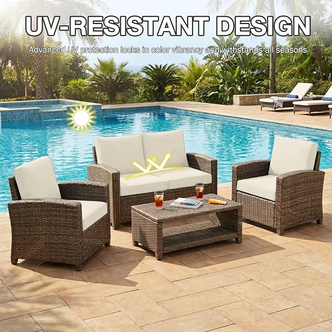 hyha 12Pcs Patio Cushion Covers, Stretch Outdoor Couch Cushion Covers - Image 6