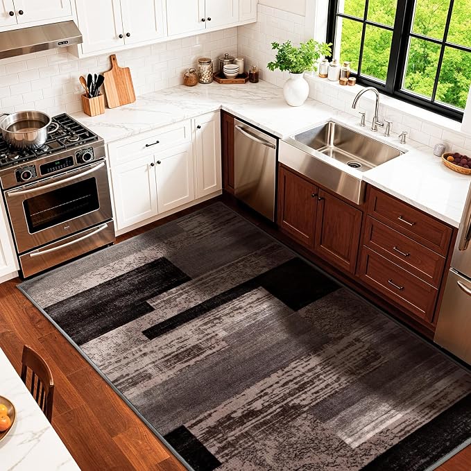 LIANLAM 3x5 Washable Area Rugs for Living Room and Bedroom, Vintage Checkered - Image 3