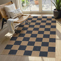 Lahome Colette Checkered Easy Jute Indoor Outdoor Carpet, 3x5 Washable Rugs by Lahome