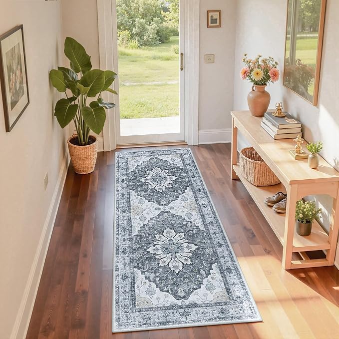 Area Rugs 2'x6' Runner Rug Non Slip Washable by RELEANY