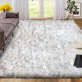 ORINOVA White and Grey Area Rugs 9x12 Living Room Large Washable Faux Fur Rugs by ORINOVA