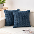 Aegero Pack of 2 Corduroy Decorative Throw Pillow Covers 18x18 Inch, Teal | by Unknown