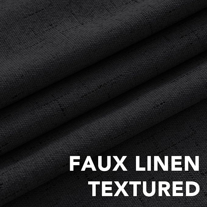 H.VERSAILTEX Bedroom Curtains Blackout Linen Blackout Curtains 84 Inches Long - Image 4