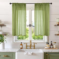 BGment Short Linen Semi Sheer Curtains 40 Inch Length by BGment