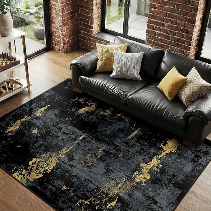 Washable Area Rugs 8'x10' Non-Slip Modern Abstract Soft - Image 9