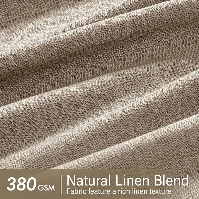 MIULEE Pinch Pleated Thick Linen Curtains 108 Inches Length 2 Panels - Image 4