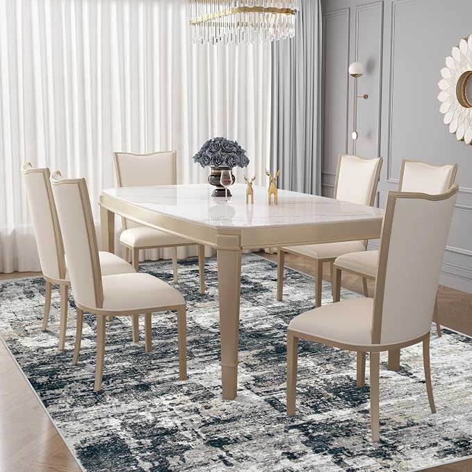 6x9 Area Rugs for Living Room, Washable Modern Abstract Large Area Rug Neutral - Image 6