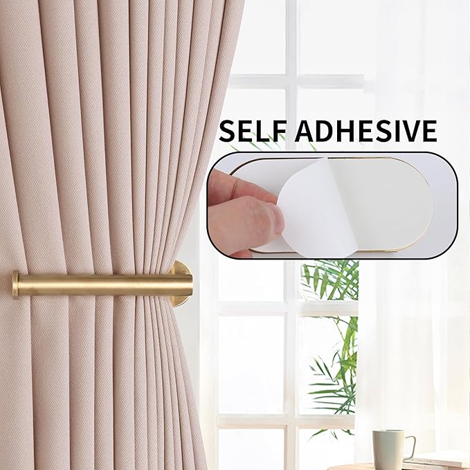 Groleca 2 Pack Adhesive Curtain Holdbacks Curtain Tie Backs Curtain Holdbacks - Image 3