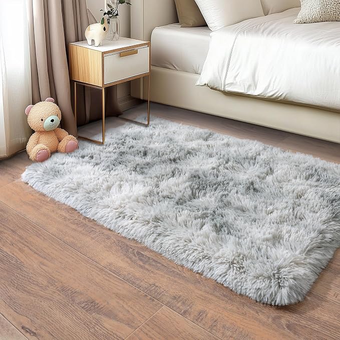 Pionblank Fluffy Small Rug for Bedroom 2x3 Feet, Shag Soft Area Rug, Modern - Image 4