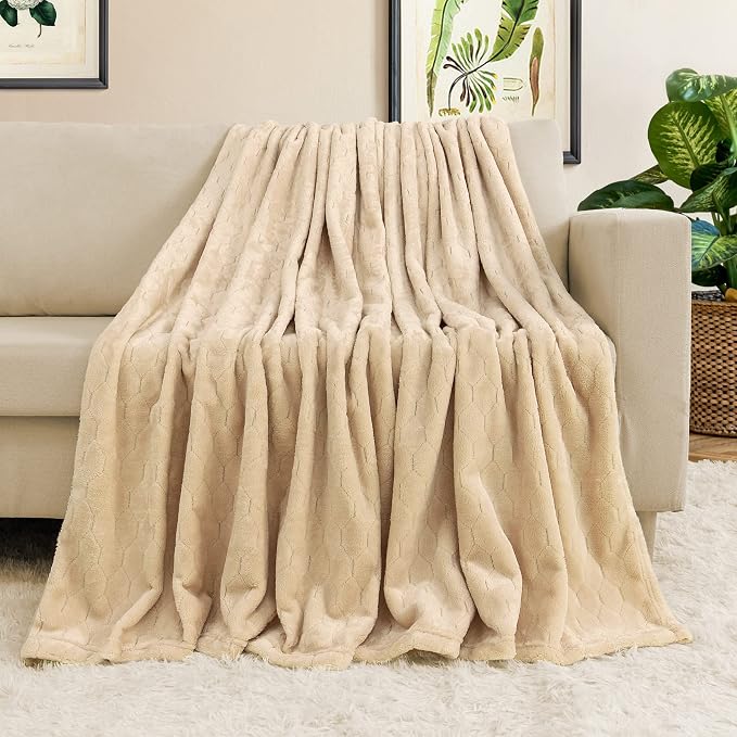 TOONOW Fleece Blanket Textured Fuzzy Plush Throw Blanket Twin Size 60" x 80" - Image 2