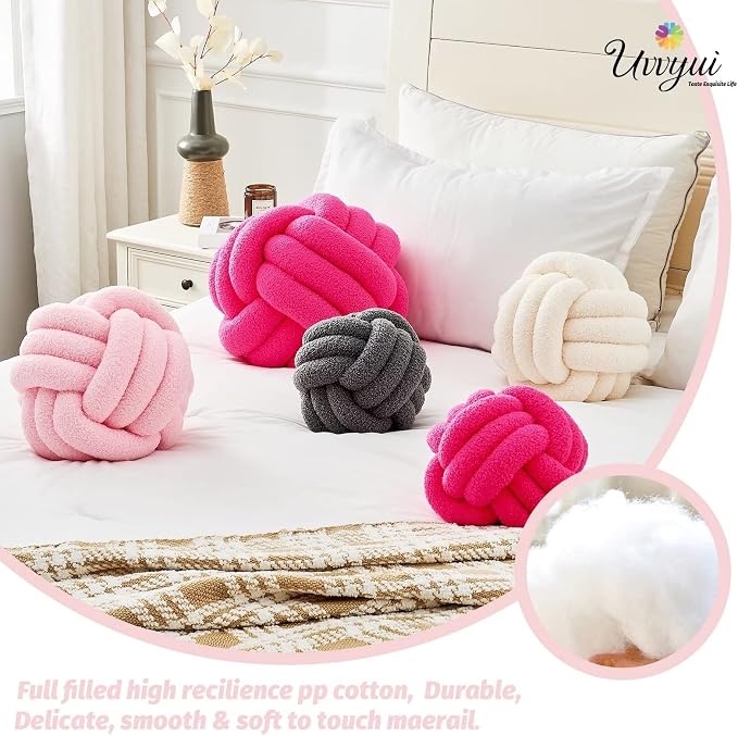 Uvvyui Knot Pillow Ball, Soft Home Decorative Pillows, Round Throw Pillow - Image 3
