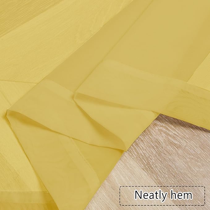 Chyhomenyc Mustard Yellow Sheer Valances - Image 9