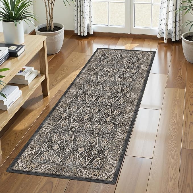 Washable Area Rug 2'6'' x 8' Vintage Traditional Persian Mat by Unknown