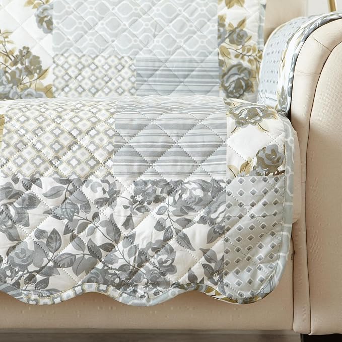 Great Bay Home Reversible Patchwork Recliner Cover - Image 2