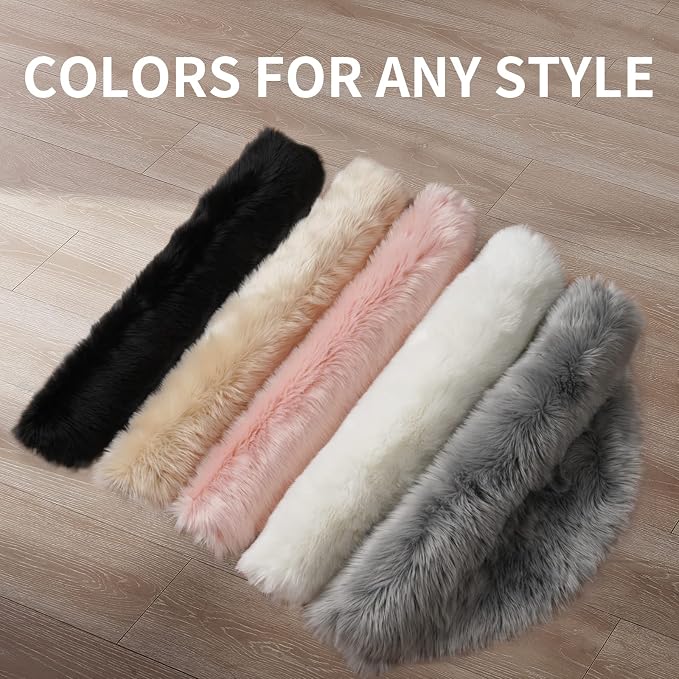 Small Faux Fur Sheepskin Rug 2x4 ft Ultra Soft Chair Sofa Cover Seat Pad - Image 9