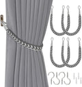 NICEEC 4 Pack Natural Cotton Rope Curtain Tiebacks Elegant Boho Style by NICEEC
