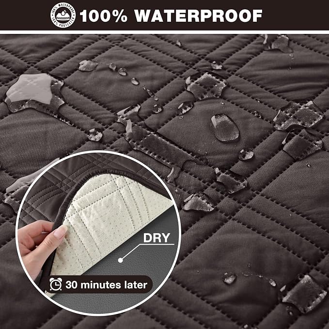 TAOCOCO 100% Waterproof Recliner Sofa Covers 3 Seater, Split Couch Covers - Image 3