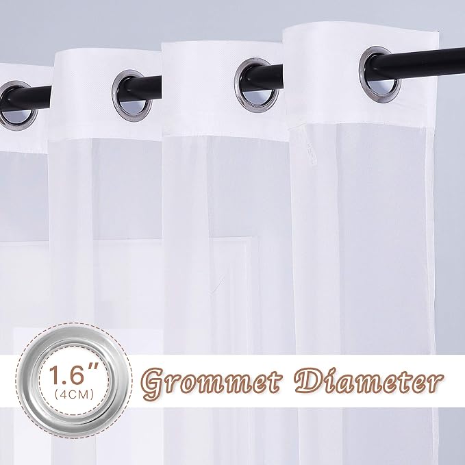 NICETOWN Sheer Curtains Extra Long and Wide W70 x L108 - Image 2
