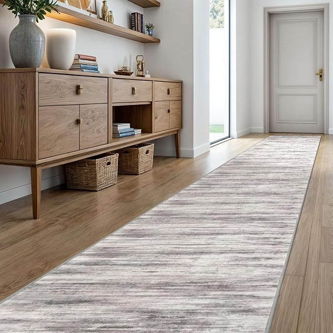 KOZYFLY Modern Abstract Washable Long Runner Rug 2.6x20 Hallway Rug Runner - Image 7