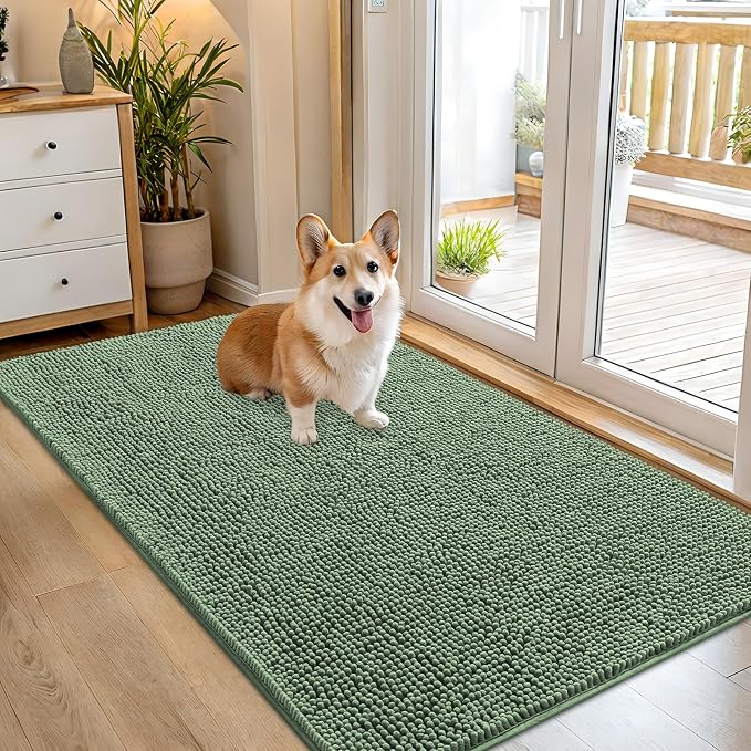OLANLY Dog Door Mat for Muddy Paws 54x32, Absorbs Moisture and Dirt, Absorbent by OLANLY