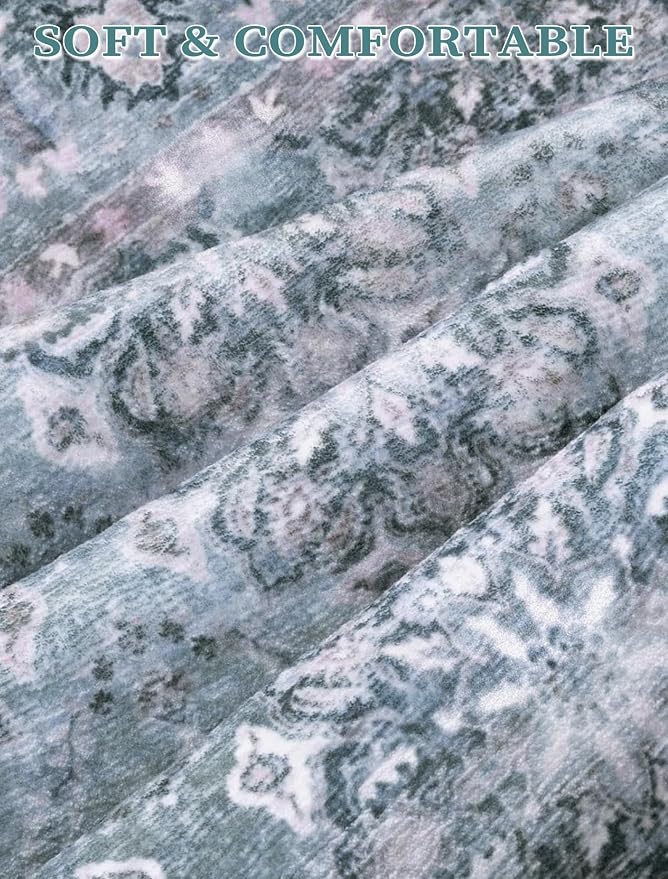 SERISSA 2x5 Washable Non Slip Floral Boho Runner Rug - Image 4