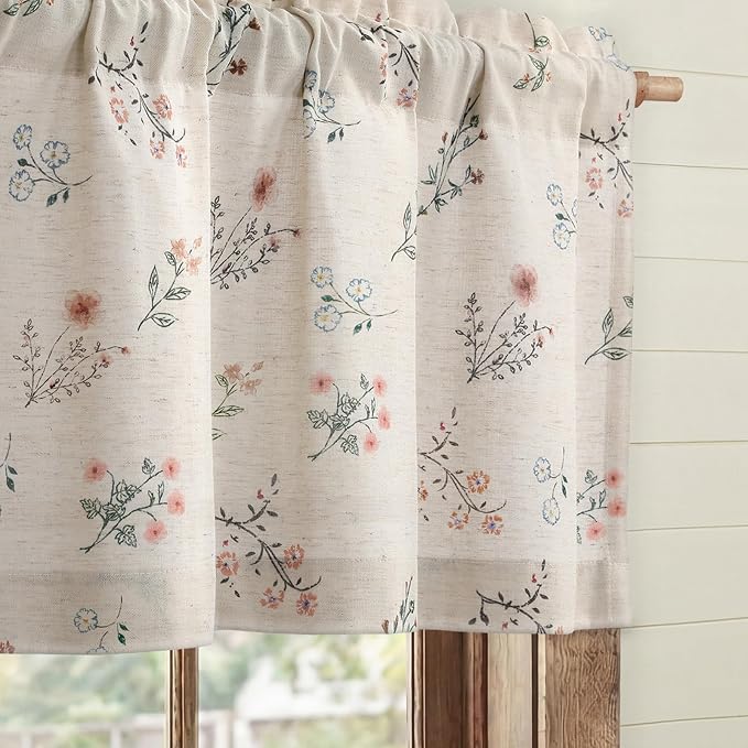 Kitchen Valances for Windows, Country Farmhouse Cottage Rustic Vintage Floral by Unknown