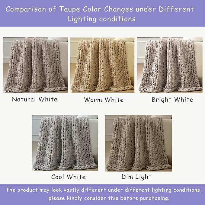 Bigacogo Chunky Knit Throw Blanket - Image 4